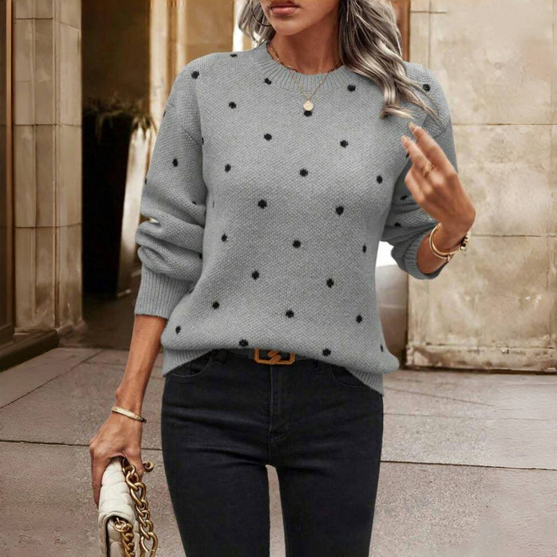 Nicole - Maglione lavorato a maglia a pois 