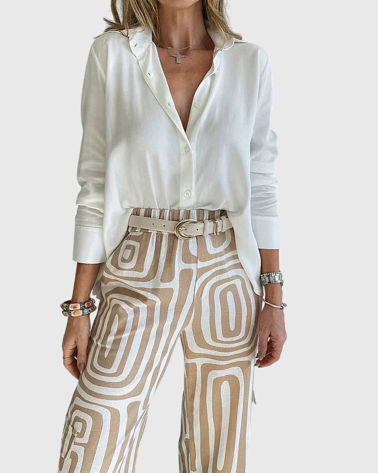 Emilia™ | Pantaloni alla moda + camicetta e cintura in omaggio