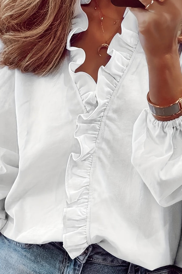Cordelia | Ruffled V-Neck Blouse
