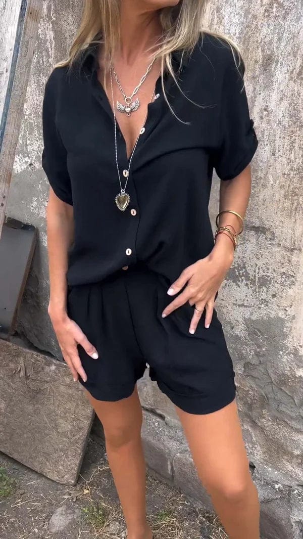 Linea | Completo casual con camicia e pantaloncini dal taglio rilassato
