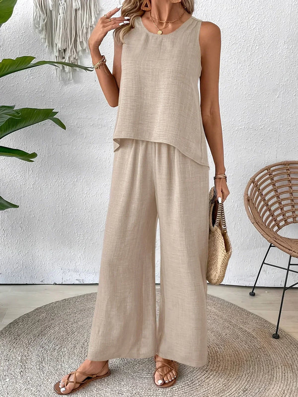 ELOWEN – COPPIA CANOTTA E PANTALONI CHIC PER TUTTO IL GIORNO 