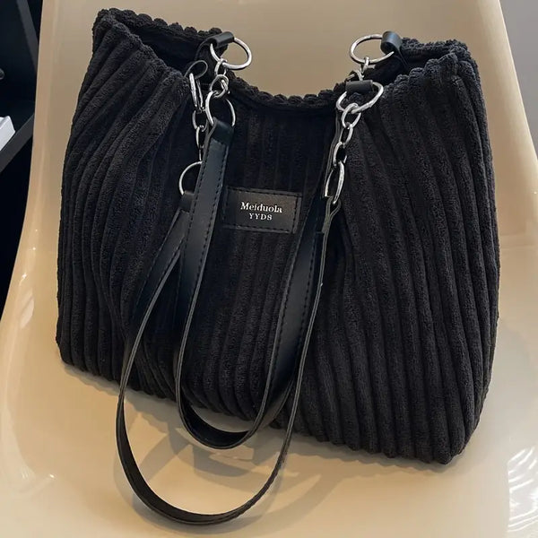 Layla™ - Elegante borsa tote in velluto a coste