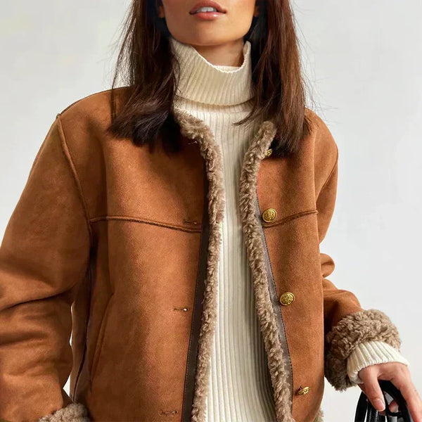 Rosalie™ – Shearling Button Jacket