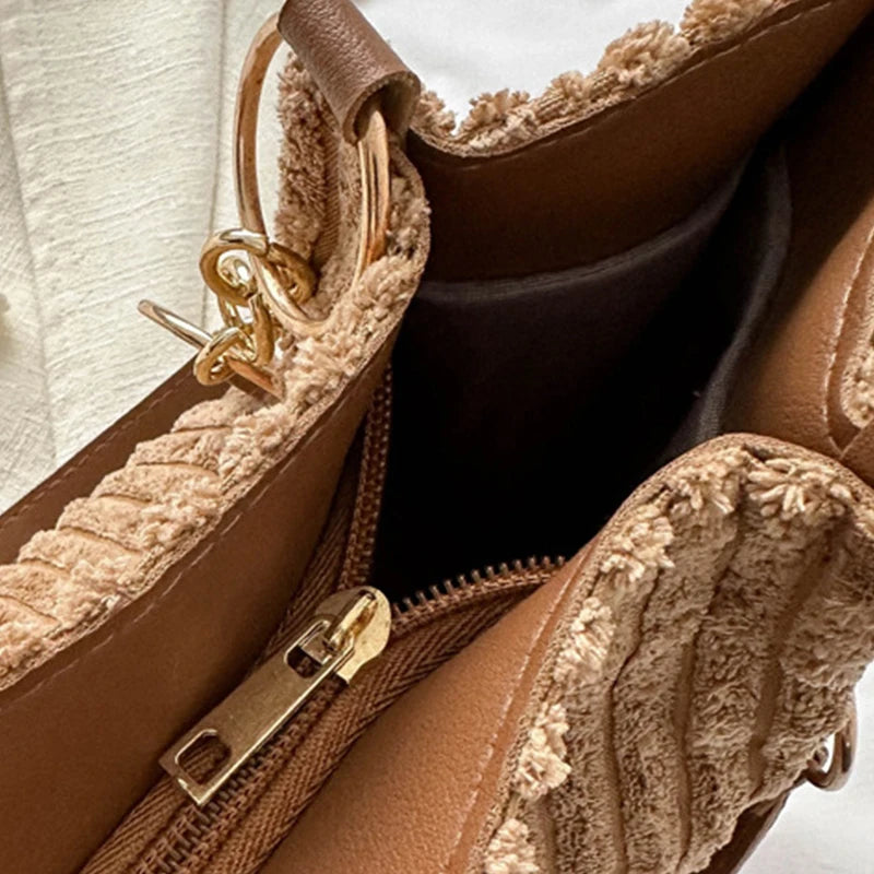 Layla™ - Elegante borsa tote in velluto a coste