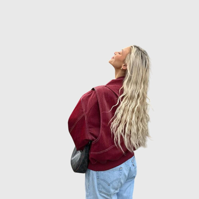 Faye™ - Giacca in pelle oversize