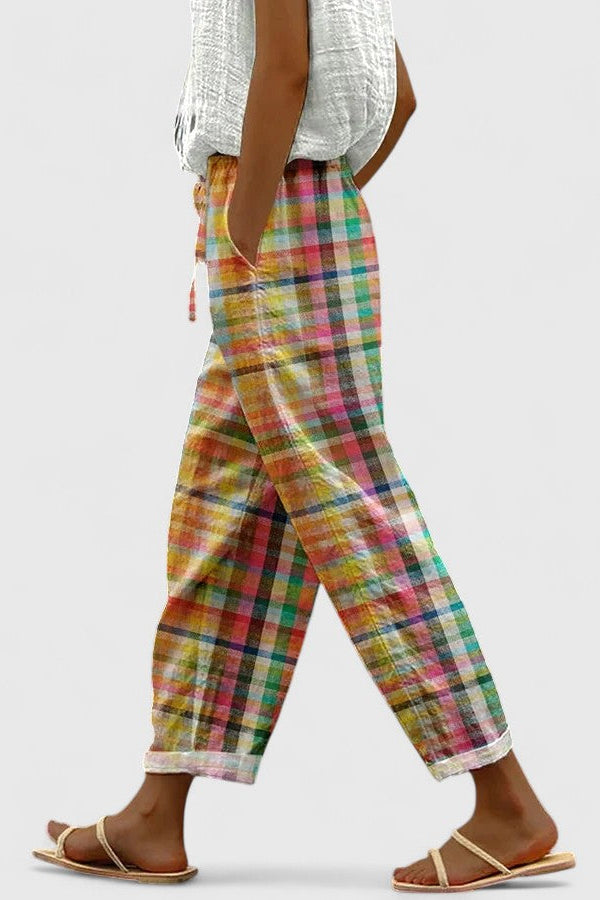 Gisara | Comfortable Checkered Pants
