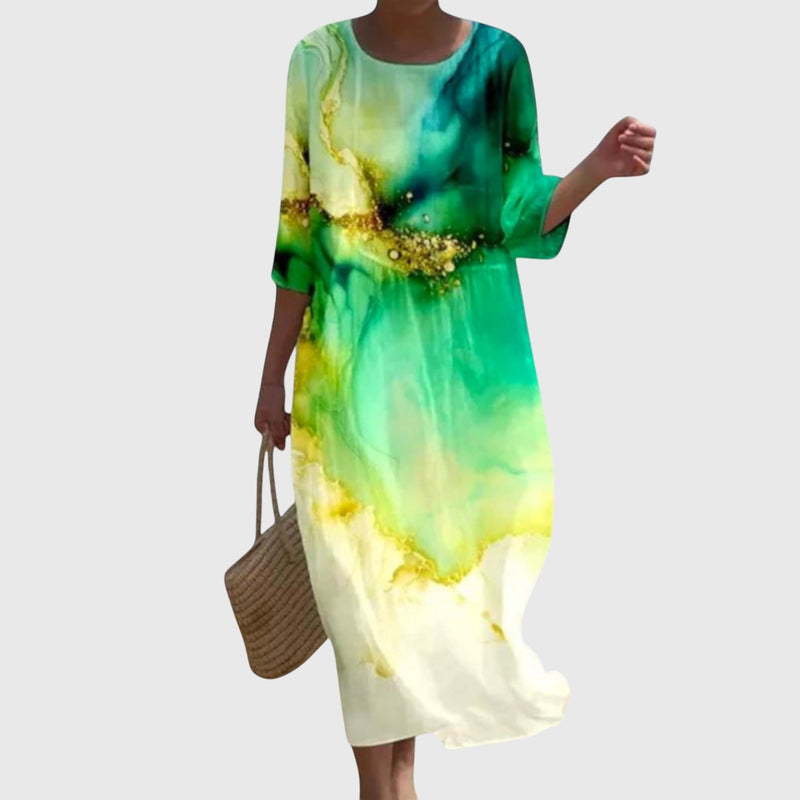 Hayley™ | Elegante abito lungo floreale