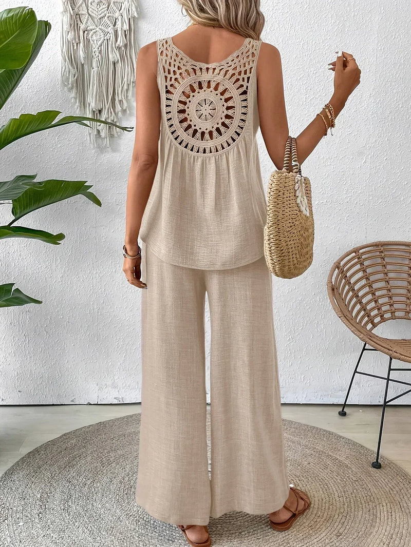 ELOWEN – COPPIA CANOTTA E PANTALONI CHIC PER TUTTO IL GIORNO 