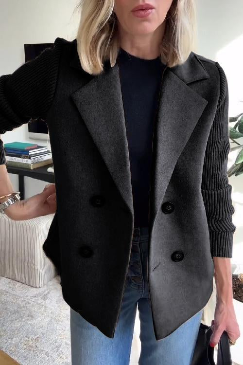Freya - Elegant Knit-Sleeve Blazer