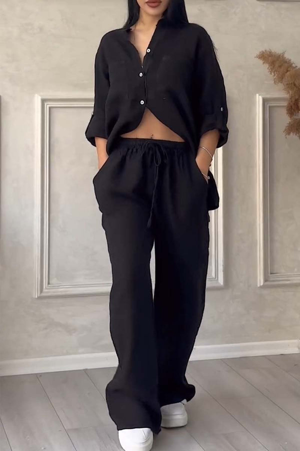 Fara | Completo di lusso in cotone e lino – Camicia e pantaloni