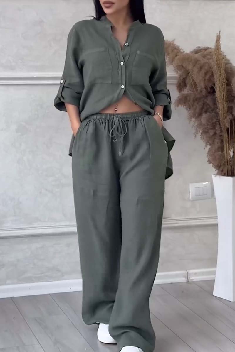 Fara | Completo di lusso in cotone e lino – Camicia e pantaloni
