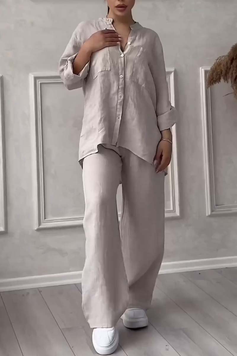 Fara | Completo di lusso in cotone e lino – Camicia e pantaloni