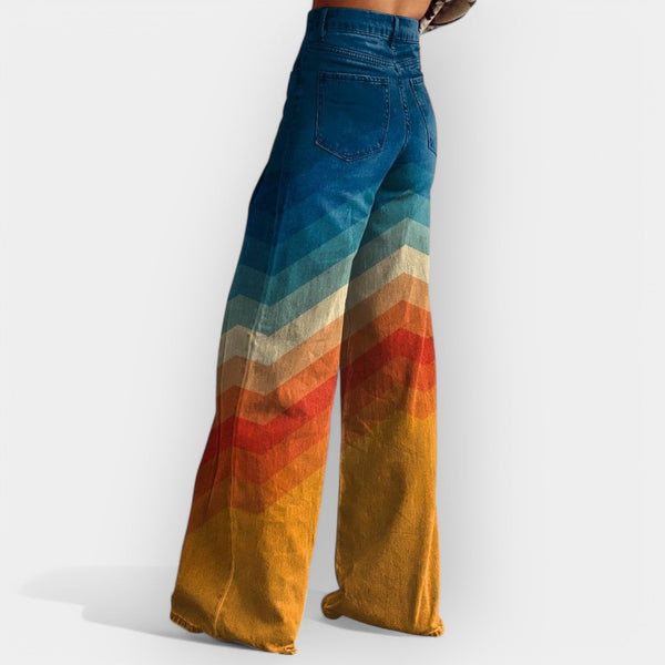 Pantaloni a zampa a vita alta