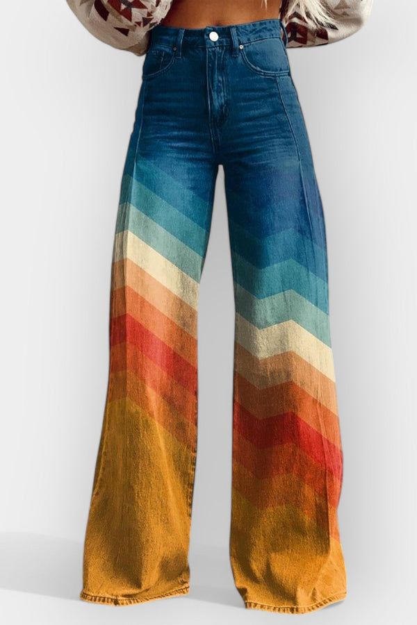 Pantaloni a zampa a vita alta