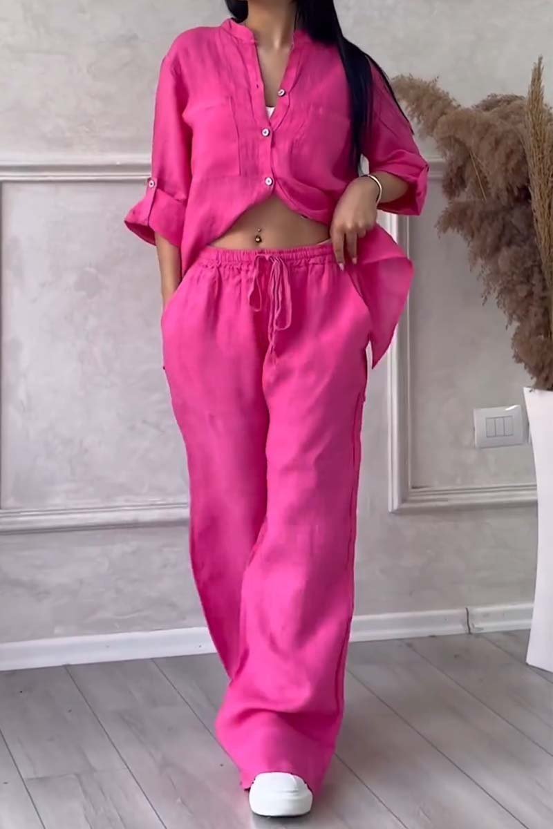 Fara | Completo di lusso in cotone e lino – Camicia e pantaloni