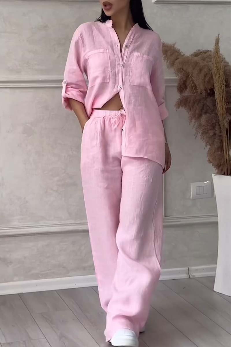 Fara | Completo di lusso in cotone e lino – Camicia e pantaloni