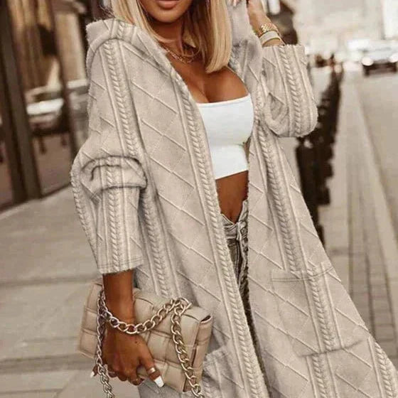 Jelone - Cardigan con cappuccio lungo 