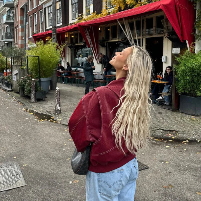 Faye™ - Giacca in pelle oversize