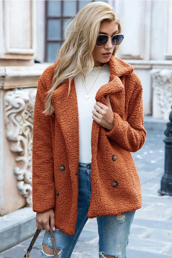 SOPHIA – ELEGANT DOUBLE-BREASTED TEDDY COAT