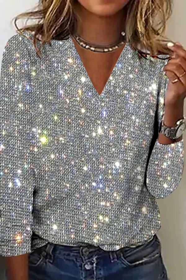 Jamie | V-Neck Diamond Blouse