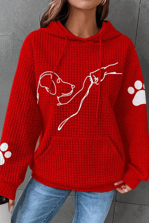 Betsy - Paw Print Waffle Hoodie