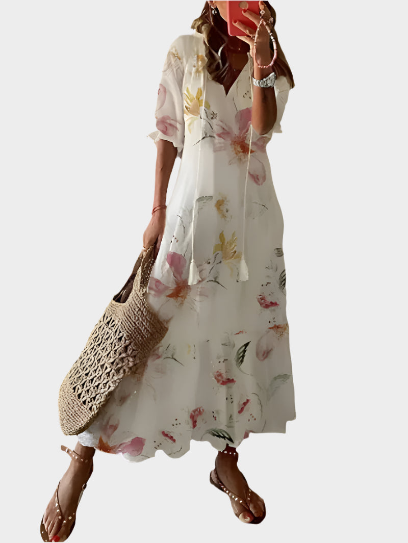 Vestido vintage con escote en V